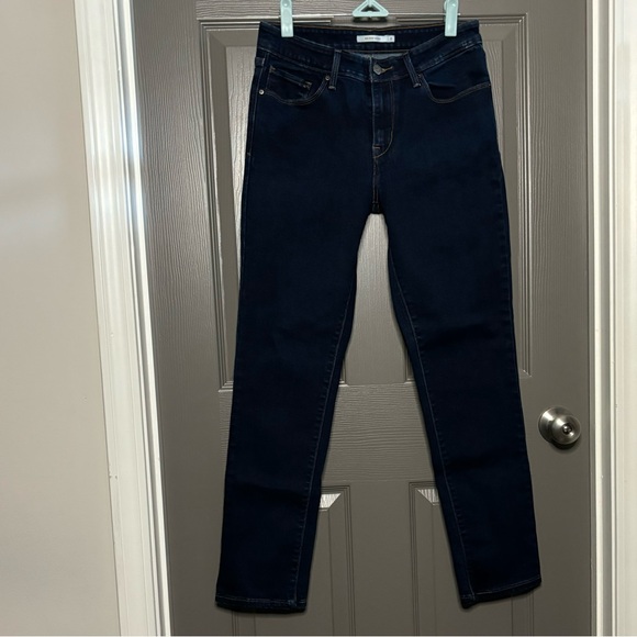 Levi’s Mid Rise Blue Skinny Jeans Stretch Dark Wash 8 - Picture 8 of 9